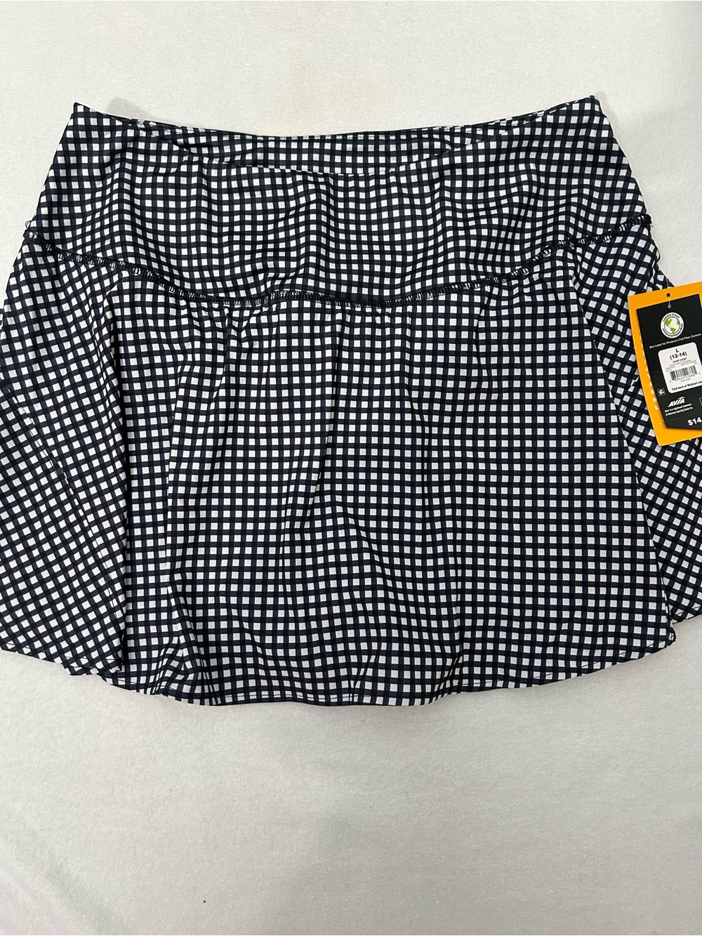 Avia Black & White Gingham Court Skirt